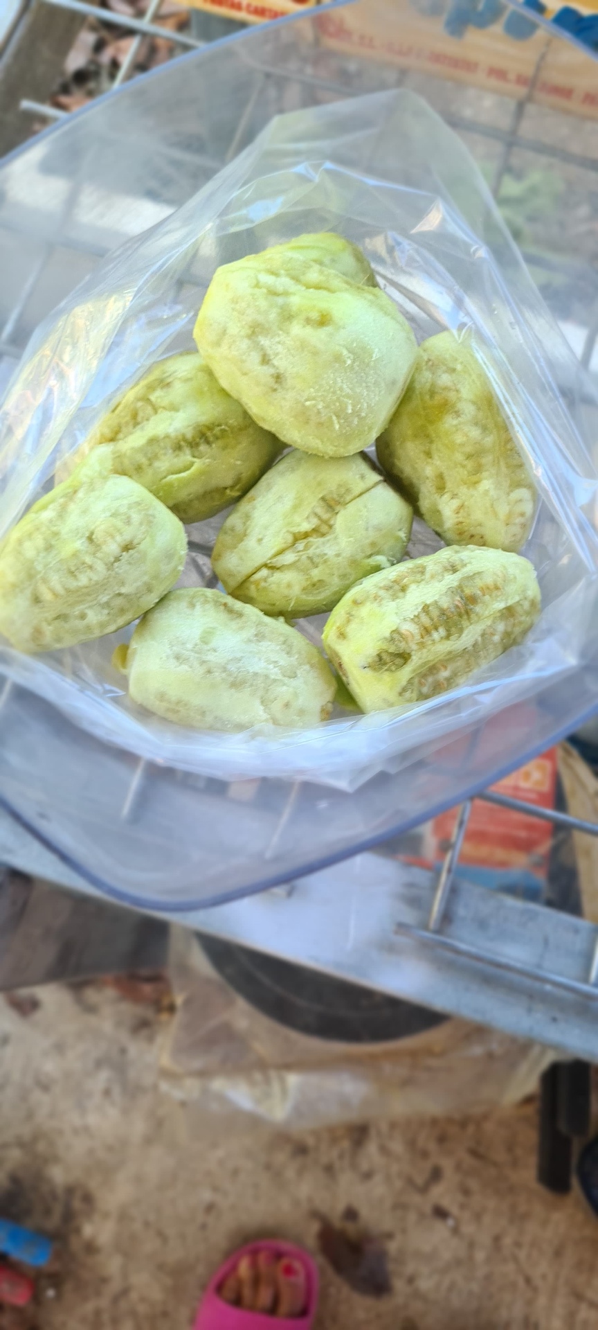 Higos chumbos verdes pelados listos para consumir
